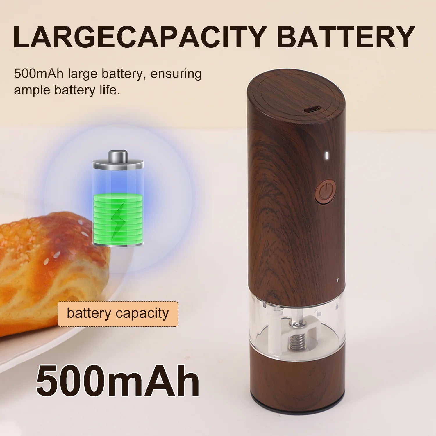 Electric Sea salt And Pepper Grinder Set Adjustable Coarseness Refillable Battery Powered Kitchen Gadget Mills for Spices